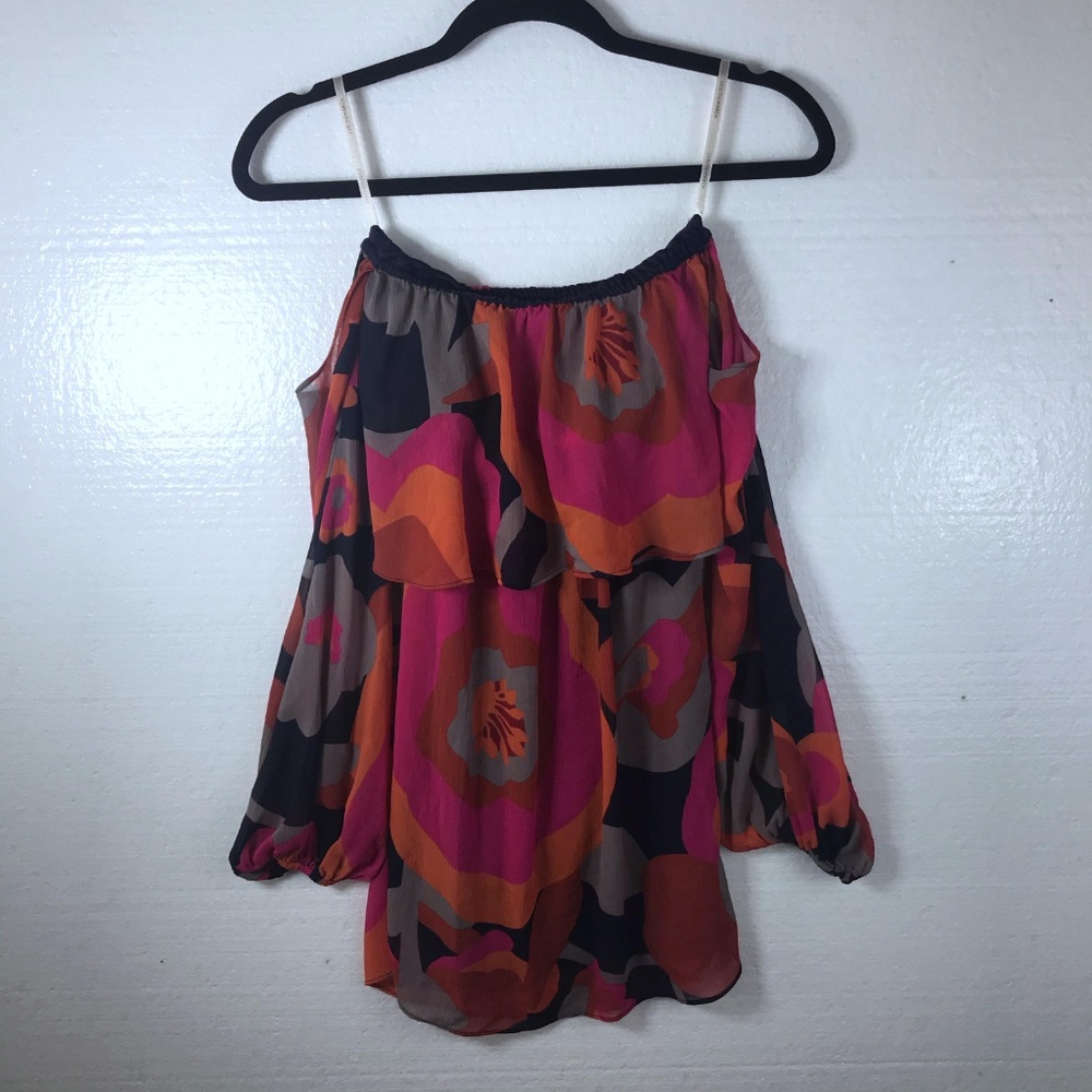 Judith March Size Small Floral Layered Top Blouse